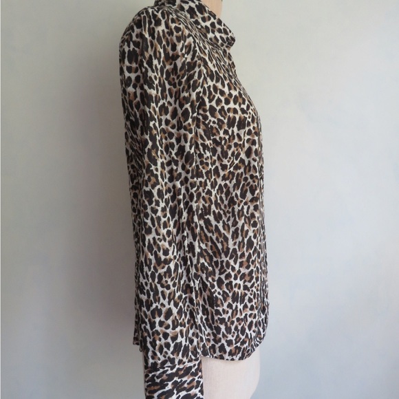 J. Crew Leopard Print “Perfect Shirt” Long Sleeve Button Down Blouse - Picture 8 of 9